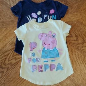 2 (2T) Peppa Pig t-shirts
